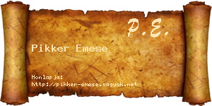 Pikker Emese névjegykártya